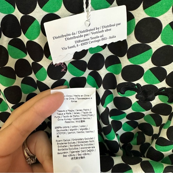 SOLD! MARELLA MAXMARA Labeled as Intrend Green Geometric T-shirt Size:L NWT - Picture 10 of 13